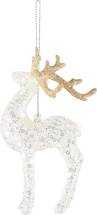 Dekoratief | Hanger rendier, goud/transparant, glas, 7x6x12cm | A245050