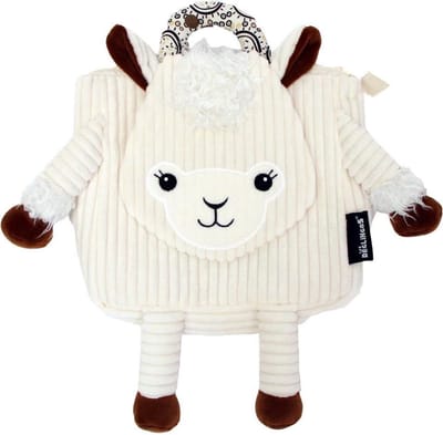 Les Deglingos Rugzak Lama Wit 25 Cm