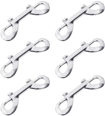 Dailygoods- Dubbele Karabijnhaken 88 mm - 6 Stuks - Roestvrij Stalen Haken - Draaibaar - Sterk - Duurzaam Zinklegering - Haak