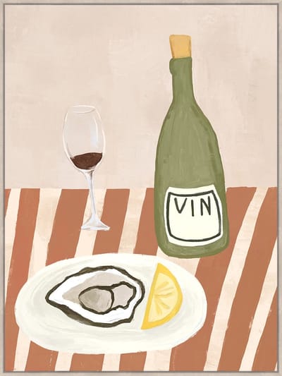Schilderij Oysters and Wine 40x60cm