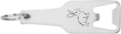 Akyol - konijn flesopener - Konijn - konijn liefhebber - gegraveerde sleutelhanger - cadeau - huisdier - konijnen speelgoed - dieren liefhebbers - bunny - gepersonaliseerd - sleutelhanger met naam - 105 x 25mm