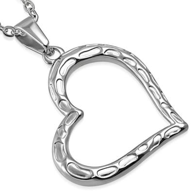 Amanto Ketting Boate - 316L Staal - Hart - 37x36mm  - 45cm