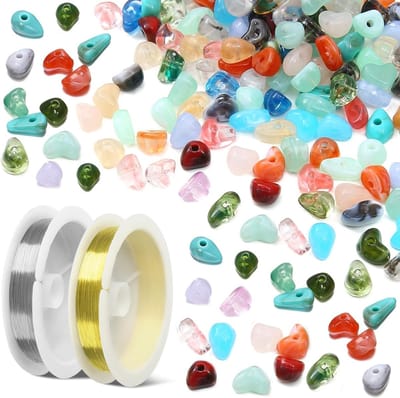 Kleurrijke 500 Stukjes Kralen, 21 Kleuren, 6 - 8 cm, Onregelmatige Kralen voor DIY Sieraden, Armbanden en Creatief Knutselen