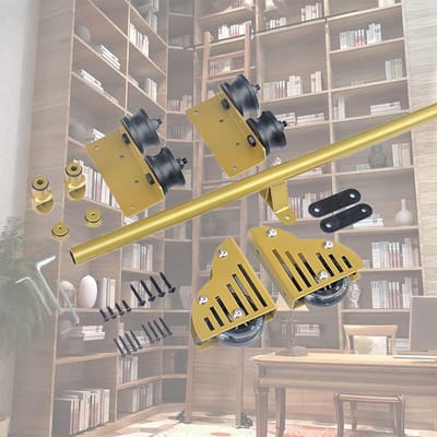 Ladder Ophangrail - Schuifladder Hardware - Zolder Toegankelijk - Volledige Set - 122cm - Goud