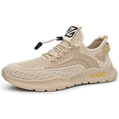 Zomer Herenschoenen Nieuwe Ademende One Pedal Fly Geweven Mesh Schoenen Lichtgewicht Casual Hardlopen Mesh Sport Trendy Schoenen 44 zand