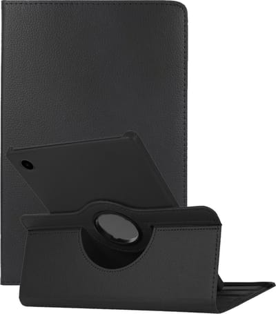 Hoes - Geschikt voor Samsung Galaxy Tab A11 Plus - 360 Graden Draaibare Hard Cover Case - Tablet Hoesje Draaibaar - Zwart