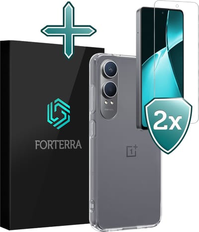 Hoesje Met 2x Screenprotector - Geschikt voor OnePlus Nord CE 4 Lite - Sterk & Shockproof - Telefoon Hoes - Back Cover - Siliconen Case - Transparant