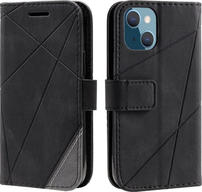YPCd Wallet Case Pasjeshouder – Geschikt voor Apple iPhone 14 Plus – Luxe Bookcase Hoesje met Magnetische Sluiting & Kaartvakken – Zwart