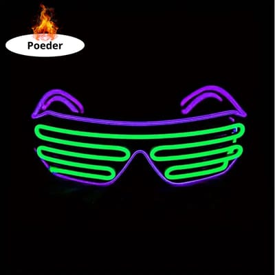 Livano - Festival Bril - Rave - Space - Techno - Freaky Glasses - Heren - Dames - Zonnebril - Paars+groen