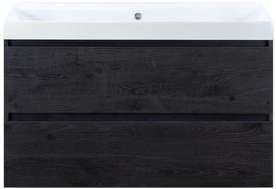Maxx XL Badmeubelset 100 cm - Black Oak - Wastafel Just Zonder Kraangat