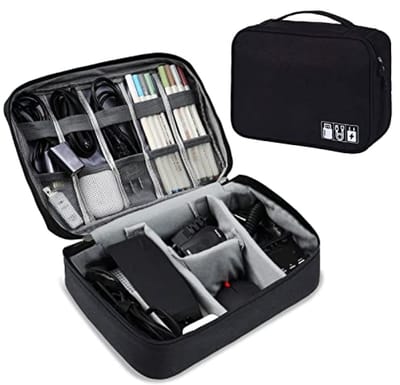Universele kabelorganizer tas - 2 lagen waterdicht - XL - Geschikt voor opladers, powerbanks, USB-sticks en SD-kaarten