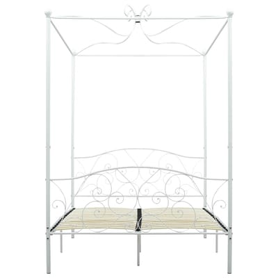 vidaXL - Hemelbedframe - metaal - wit - 140x200 - cm