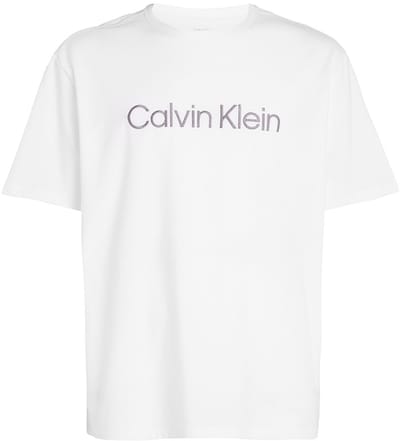 Calvin Klein heren O-hals shirt embroidered logo wit
