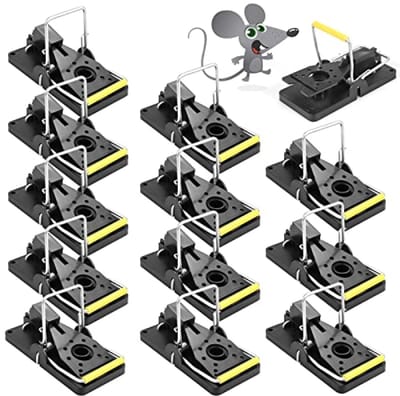 Dailygoods- Muizenval herbruikbaar - Professionele muizenvallen - Set van 12 stuks - Geschikt voor muizen/ratten - Hoogwaardige afwerking - 9,8 x 4,8 x 5,7 cm - Ongediertebestrijding