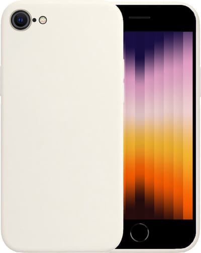 Hoesje - Geschikt voor Apple iPhone SE (2022) - Sterk & Shockproof - Siliconen Case - Hoes Cover - Telefoonhoes - Wit