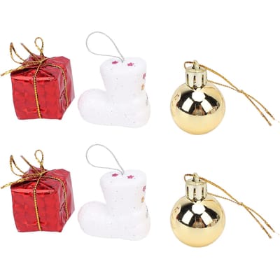 60 Stuks Kerstboomversieringen Plastic Schuimbal Kous Cadeaudozen Decor voor Feesten Winkels Scholen beige