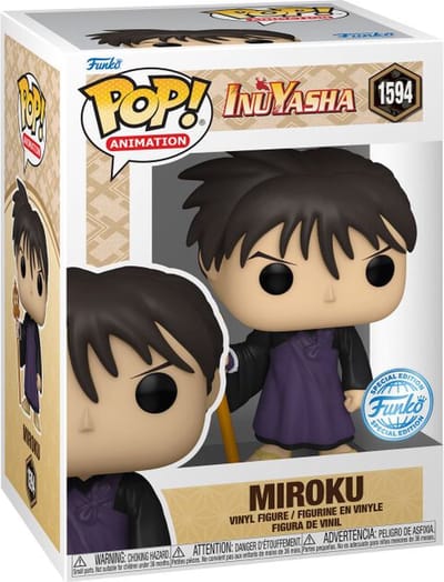 InuYasha Miroku Vinyl Figur 1594 Funko Pop! meerkleurig PVC Unisex - Anime, Fan merch, TV-series
