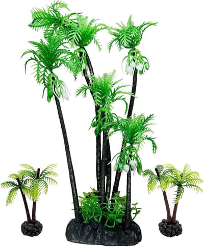 3 Stuks Miniatuur Palm Bomen - Kunststof Kokosnoot Bomen voor DIY Landschap en Tuin Decoratie, Model Landschap Accessoires