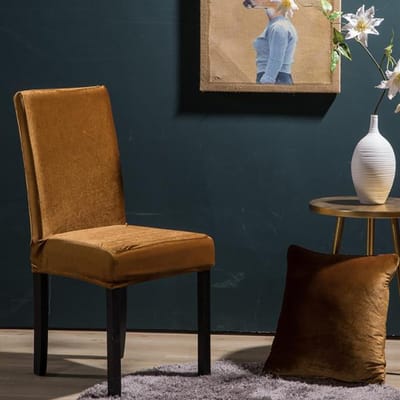 Airldianer fluwelen stretch stoelhoes eetkamer hoezen effen kleur spandex pluche stoelhoezen beschermer voor thuis eetkamer universal sizes