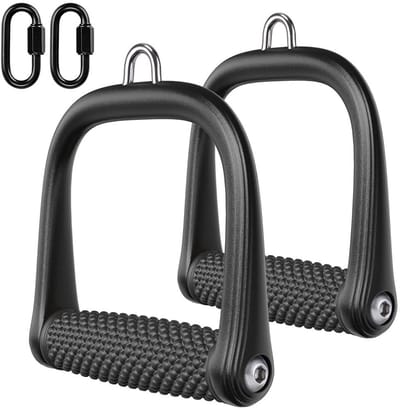 Dailygoods- Handgreep 14cm Roterend - 2 Stuks - Kabelbevestiging - Fitness Workout - Handgreep voor Pulley System - Bump Pattern - Fitnessaccessoire