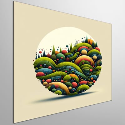 Modern mos schilderij | Mystiek mos: hedendaags kunstwerk doordrenkt met natuurlijke schoonheid | Kunst - 100x100 centimeter op Dibond | Foto op Dibond