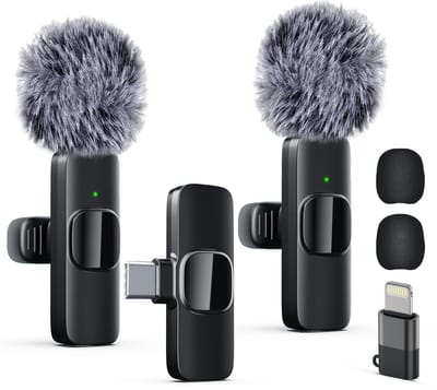Professionele Draadloze Lavalier Microfoon - Ruisonderdrukking voor iPhone, iPad en Android | Ideaal voor Interviews, Podcasts, Vlogs en Livestreams | Plug & Play