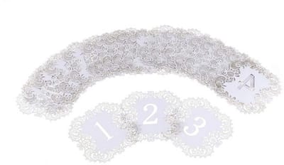 Tafelkaarten 20 Stuks - Bruiloft/Festival Decoratie - Vintage Knutselen - Papier - Tafelzitje Aantal - Wit - Tafelnummer