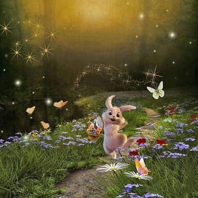 Peinture diamant 5d avec strass, broderie Happy Forest Bunny, décoration artistique murale 30x30CM brown