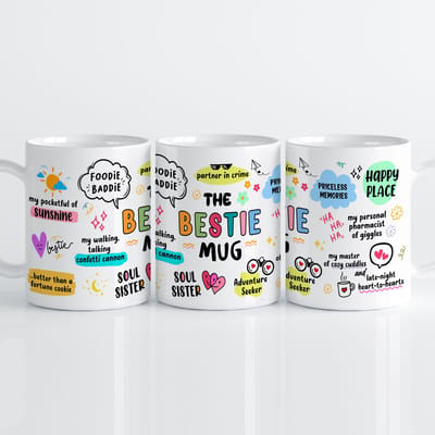Creasowl® The Bestie Mok – Keramische Koffiemok met Motiverende Spreukjes – Perfect Cadeau voor Beste Vriendin, Collega of Familie – 330 ml