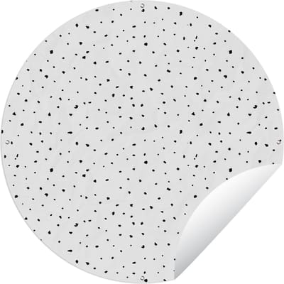 Tuincirkel Stippen - Design - Zwart - Wit - 60x60 cm - Ronde Tuinposter - Buiten
