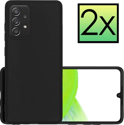 Hoesje - 2 Stuks - Geschikt voor Samsung Galaxy A33 - Sterk & Shockproof - Case Siliconen - Back Cover - Telefoon Hoes - Zwart