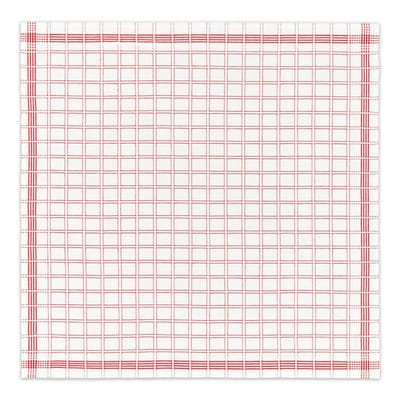 DDDDD - Nation - Theedoek - Set van 6 - Katoen - Dobby weefsel - 65x65 cm - Ruitjesprint - Rood