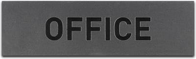 Deurbordje - OFFICE - Rechthoek - RVS met Zwart - 45 x 155 mm - Prive - Kantoor bordje - Deurbord - Zelfklevend