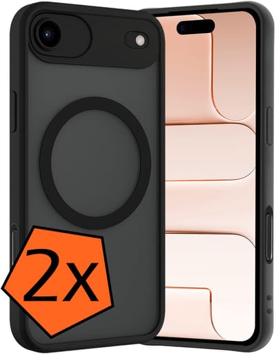 Hoes - 2 Stuks - Geschikt voor Apple iPhone Air - Magsafe Compatible - Sterk & Shockproof - Back Cover - Shock Proof Case - Telefoon Hoes - Zwart