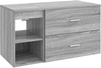 vidaXL - Badkamermeubel - Set - 2 - st - Grijs - Sonoma - Bewerkt - hout