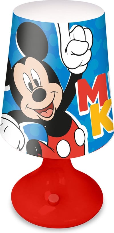 Disney Mickey Mouse tafellamp/bureaulamp/nachtlamp voor kinderen - rood - 18 x 9 cm