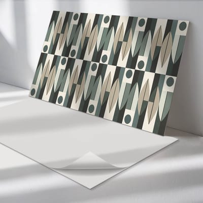 Wallfluent Vinyl Wandpaneel - Abstract geometrisch patroon PVC Muurpaneel - 100 cm x 50 cm - Grijs PVC wandpaneel - 1 stuk - Rechthoekig Wandbekleding Vinyl - Patroon Wandpaneel - Zelfklevende Wandbekleding - Wandpaneel Keuken en Badkamer