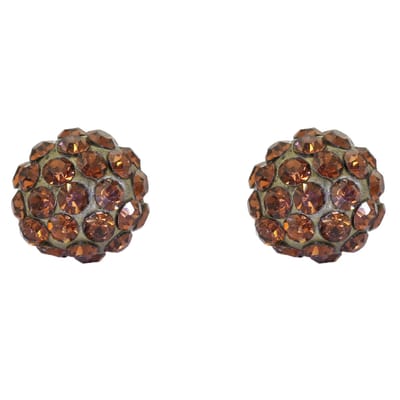 Behave – Oorstekers – Bruin smoked topaz – 1 cm – Vintage goudkleur