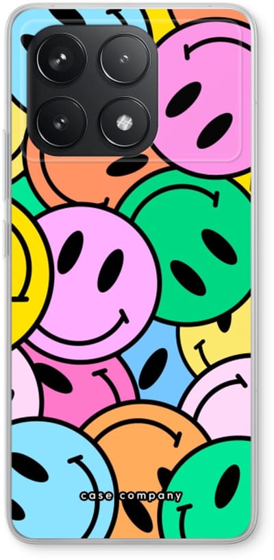 Case Company® - Hoesje geschikt voor Xiaomi Poco F6 Pro hoesje - Smiley N°1 - Soft Cover Telefoonhoesje - Bescherming aan alle Kanten en Schermrand