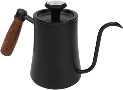 Zwanenhals Waterkoker - Theeketel Roestvrij Staal - Koffie Overgieten - Geïntegreerde Thermometer - 500 Ml - Zilver