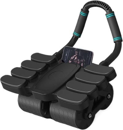 Buikspierwiel - Fitnessroller - Buikspieren Trainen - Elleboogondersteuning - 42cm - Zwart