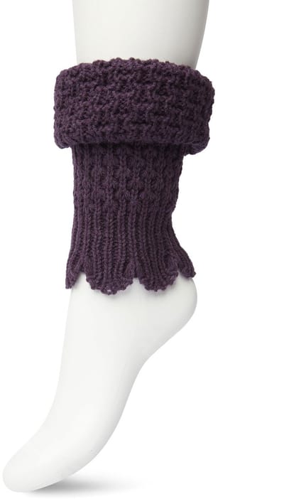 Bonnie Doon Honeycomb Boot Top Dames Donker Paars - Korte Beenwarmer - Honinggraatmotief - Heerlijk warm - Boven de Laarzen/Wandelschoenen/Sneakers - Warme Enkels - Wol - Grof Gebreid - Donkerpaars - Dark Purple - Purple Velvet - BN351789.333