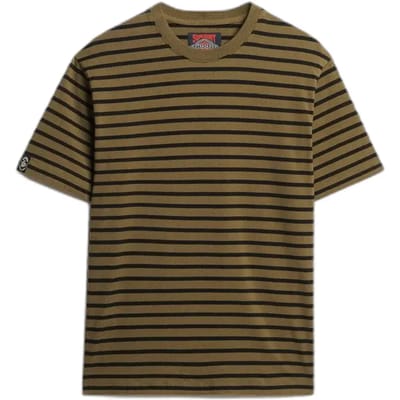 Superdry T-shirt Merchant Stripe Tee M1012290a Olive Stripe Mannen Maat - L