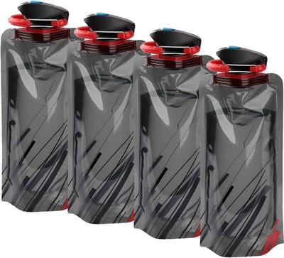 Vouwbare Drinkfles Set van 4 Stuks, Herbruikbare Flessen voor Festivals, Wandelen en Reizen, Ideaal voor Avonturen en Buitenactiviteiten
