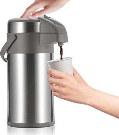 Thermische Koffiekaraf, Drankdispenser, RVS Koffiekaraf 4 Liter voor Warme Dranken - Zilver