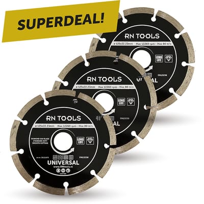 Superdeal - RNtools Diamantschijf 125 mm Universeel - beton, steen & klinkers - 3 STUKS Zaagblad