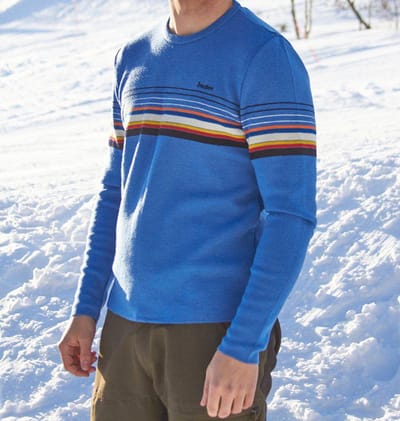 Ivanhoe wollen trui Retro-Hang Loose Blue ronde hals - Blauw
