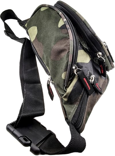 Groen Camouflage Heuptas met 6 Vakken - Unisex - Buideltas - Festival Tasjes - Sporttas Heup - Reistas Heup