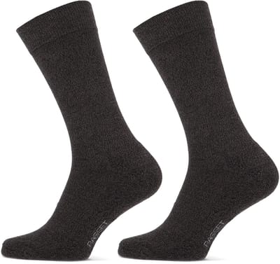 Basset - Unisex Bamboe Sokken - Badstof zool - 2-Pack - Maat 35/38 - Anthracite