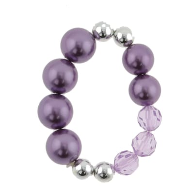 Behave - Kralenarmband paars met zilverkleur glans - chique accent